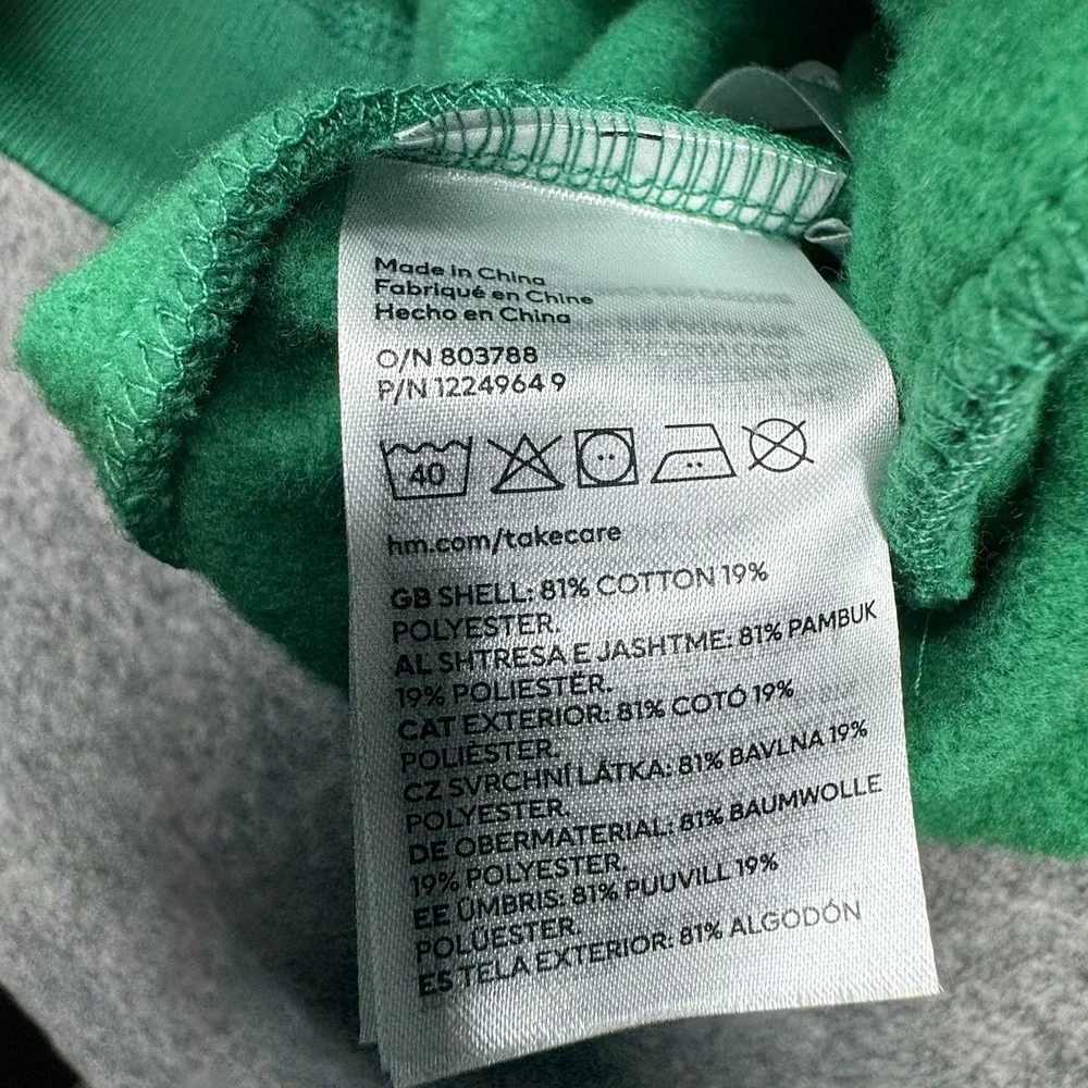 H&M Boston MA Varsity Baseball Snap Jacket‎ Green and White Boys 12/14 - Picture 9 of 10
